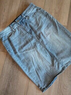 Light blue denim midi skirt size M/L